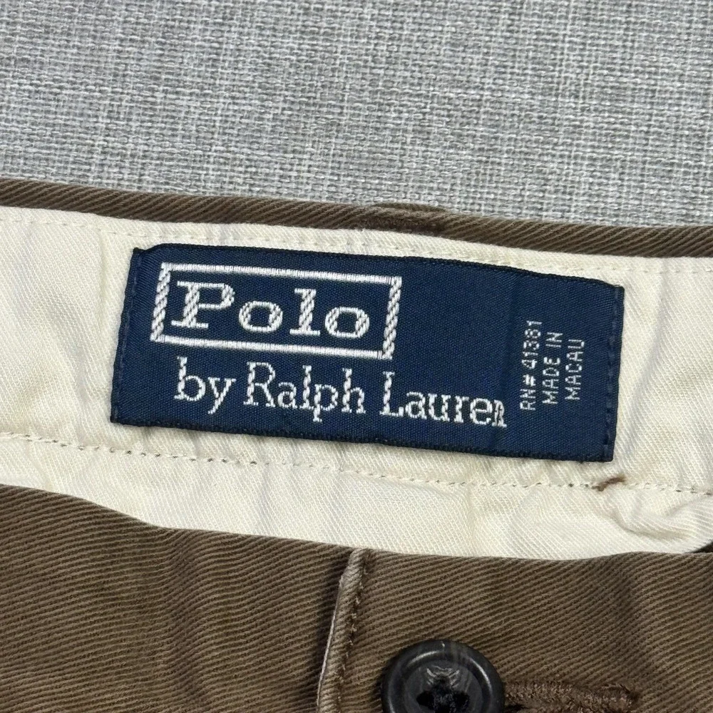 Polo Ralph Lauren Vintage Chino Pants Mens 36x32 Brown 100% Cotton Relaxed